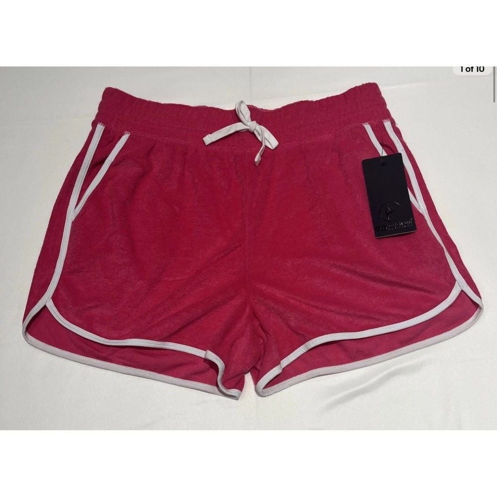 90 Degree by Reflex Towel Terry Shorts Womens Large Pink NWT Athleisure Running